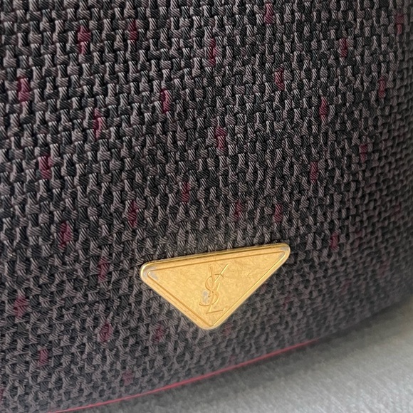 YVES SAINT LAURENT YSL NOE CANVAS BUCKET DRAWSTRING BAG RED - Picture 7 of 12